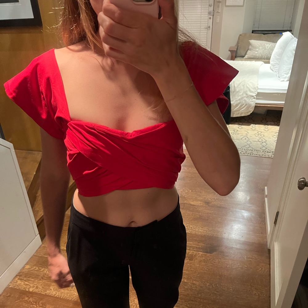 Red adorable top purchased in Greece